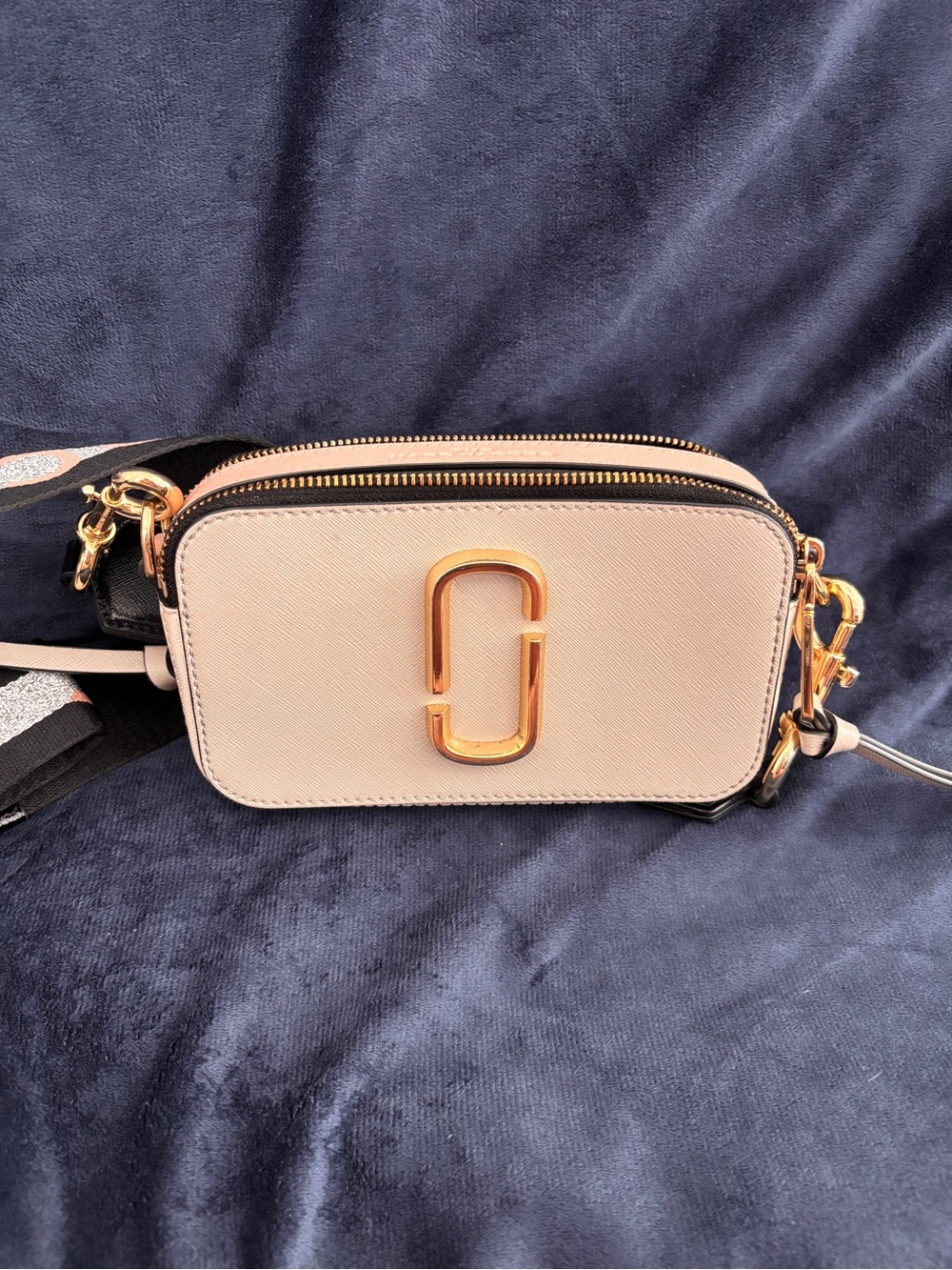 Marc Jacobs Blush Pink Snapshot Camera Bag with Gold Hardware